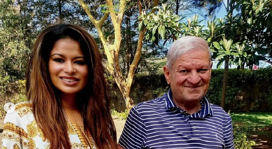 Julie Gichuru and her late Father